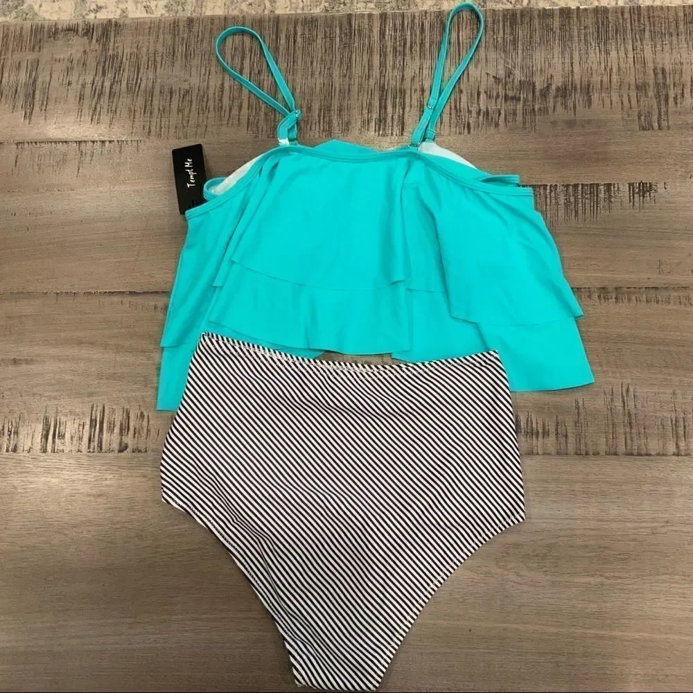 NWT Tempt Me two piece swimsuit high waist small